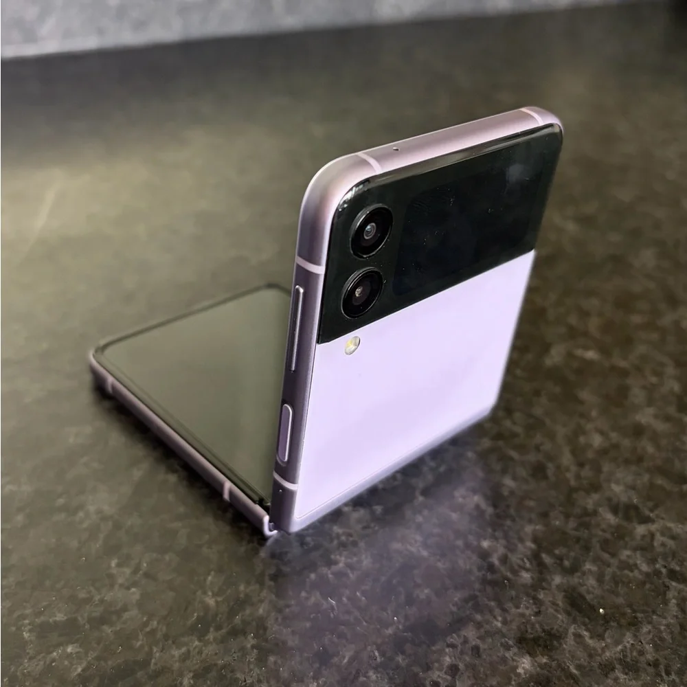 Samsung Foldable Phone in Pink and Green